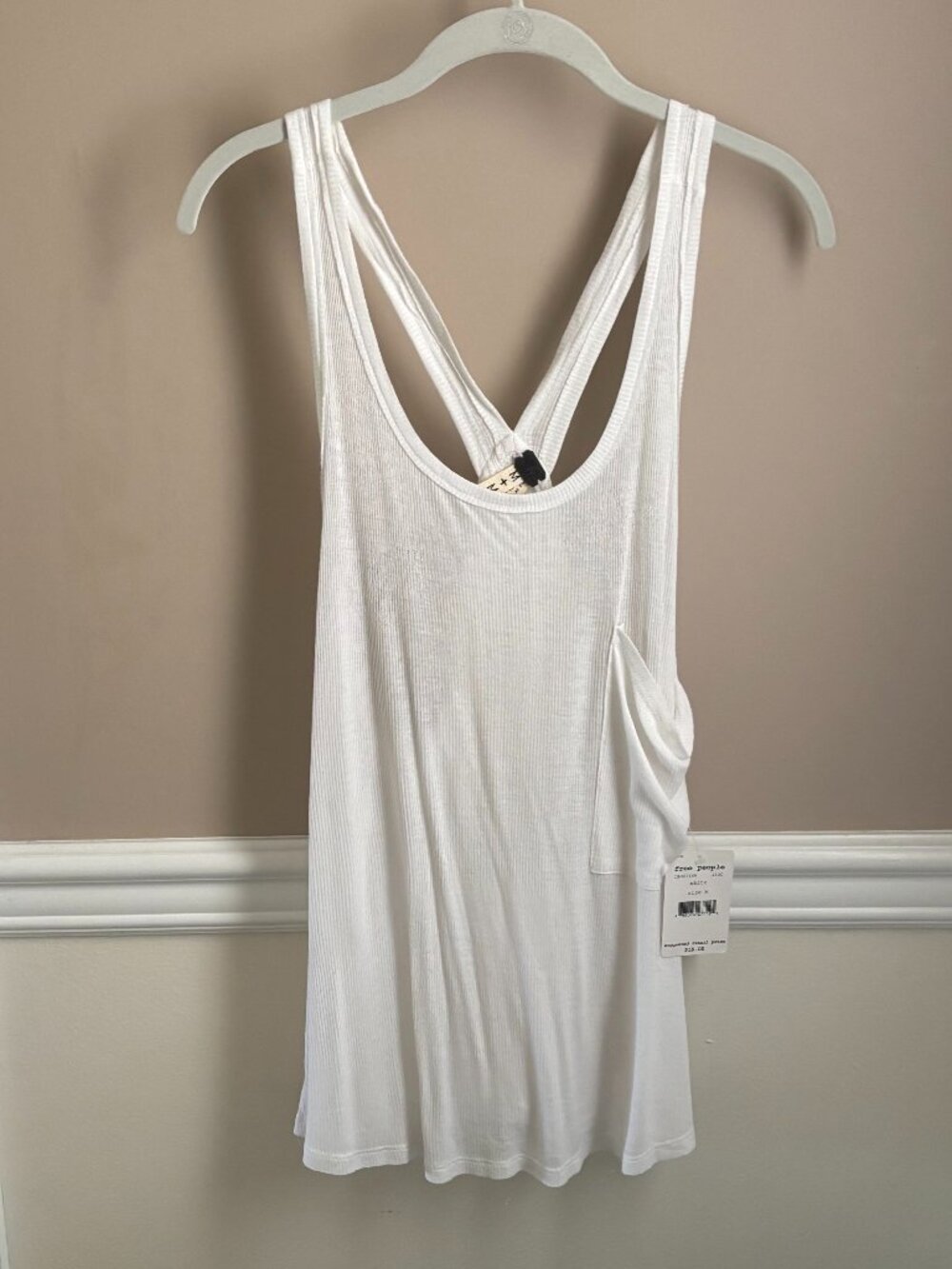 FREE PEOPLE Woman's Long Tank Size M in color White